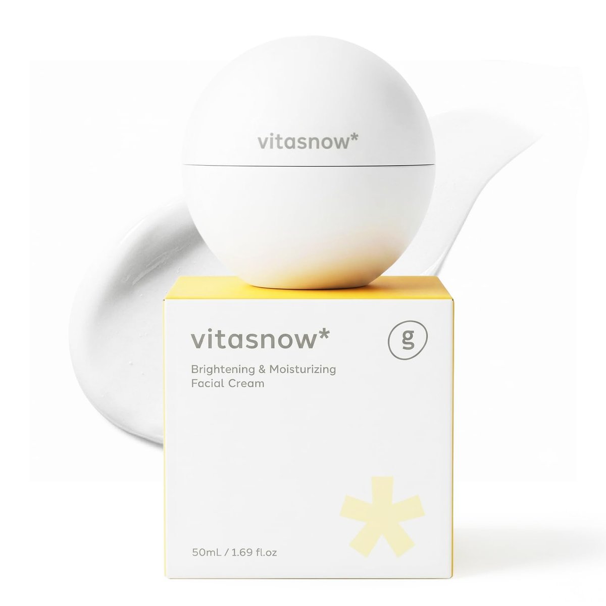 GLAM UP VitaSnow Toning Cream for Face - Dark Spot Corrector & Glow Boost Moisturizer with Vitamin C & Kakadu Plum, Anti-Aging Barrier Hydration for Sensitive Skin, 1.69 fl. oz - görsel 1