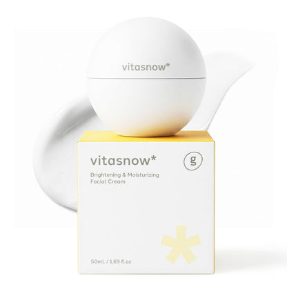 GLAM UP VitaSnow Toning Cream for Face - Dark Spot Corrector & Glow Boost Moisturizer with Vitamin C & Kakadu Plum, Anti-Aging Barrier Hydration for Sensitive Skin, 1.69 fl. oz