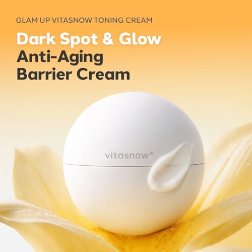 GLAM UP VitaSnow Toning Cream for Face - Dark Spot Corrector & Glow Boost Moisturizer with Vitamin C & Kakadu Plum, Anti-Aging Barrier Hydration for Sensitive Skin, 1.69 fl. oz - görsel 4
