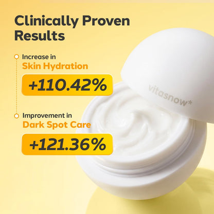 GLAM UP VitaSnow Toning Cream for Face - Dark Spot Corrector & Glow Boost Moisturizer with Vitamin C & Kakadu Plum, Anti-Aging Barrier Hydration for Sensitive Skin, 1.69 fl. oz