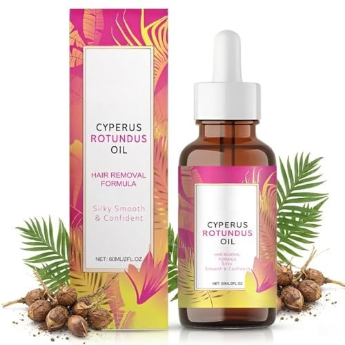 Natural Hair Removal Oil & Inhibitor – Cyperus Rotundus Oil to Slow Body Hair Growth for Women & Men, Soothes Skin, 60ml, All Skin Types Avelisse