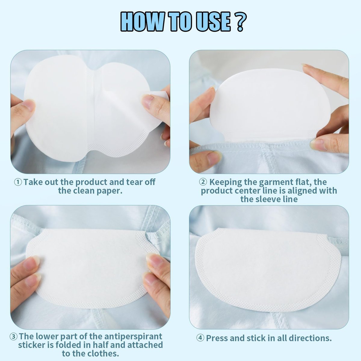 Ayland Armpit Sweat Pads, 100 Pack Disposable Underarm Sweat Pads for Women and Men, Fight Hyperhidrosis, Non-Visible Comfort Protection Avelisse