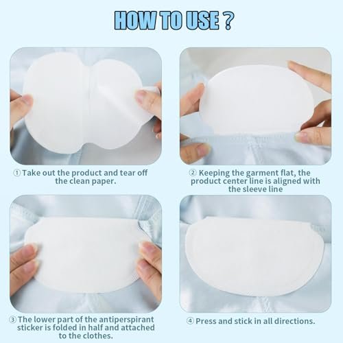 Ayland Armpit Sweat Pads, 100 Pack Disposable Underarm Sweat Pads for Women and Men, Fight Hyperhidrosis, Non-Visible Comfort Protection Avelisse