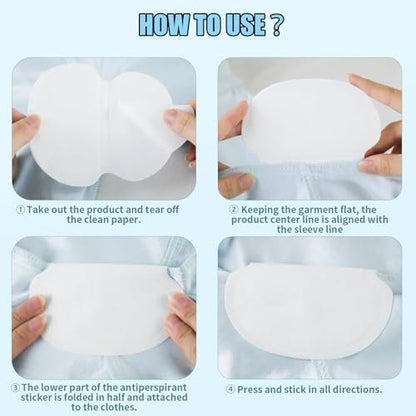 Ayland Armpit Sweat Pads, 100 Pack Disposable Underarm Sweat Pads for Women and Men, Fight Hyperhidrosis, Non-Visible Comfort Protection Avelisse