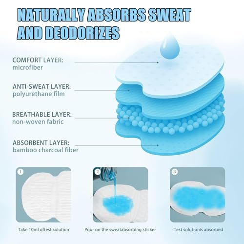 Ayland Armpit Sweat Pads, 100 Pack Disposable Underarm Sweat Pads for Women and Men, Fight Hyperhidrosis, Non-Visible Comfort Protection Avelisse