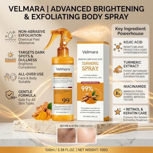 Exfoliating Turmeric Spray with Keratin Care Acid - 2026 New Korean Skincare Peeling Solution for All Skin Types (6-Pack) Avelisse