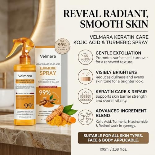 Exfoliating Turmeric Spray with Keratin Care Acid - 2026 New Korean Skincare Peeling Solution for All Skin Types (6-Pack) Avelisse