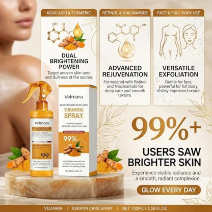 Exfoliating Turmeric Spray with Keratin Care Acid - 2026 New Korean Skincare Peeling Solution for All Skin Types (6-Pack) Avelisse