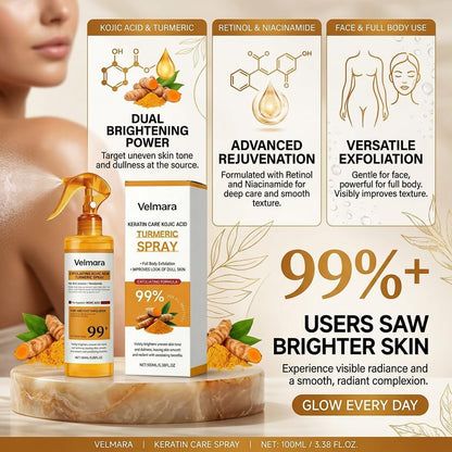 Exfoliating Turmeric Spray with Keratin Care Acid - 2026 New Korean Skincare Peeling Solution for All Skin Types (6-Pack) Avelisse