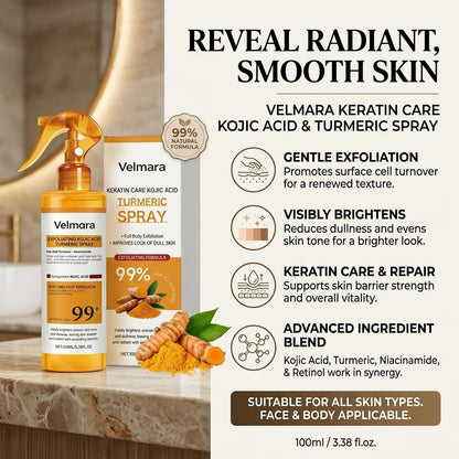 Exfoliating Turmeric Spray with Keratin Care Acid - 2026 New Korean Skincare Peeling Solution for All Skin Types (6-Pack) Avelisse