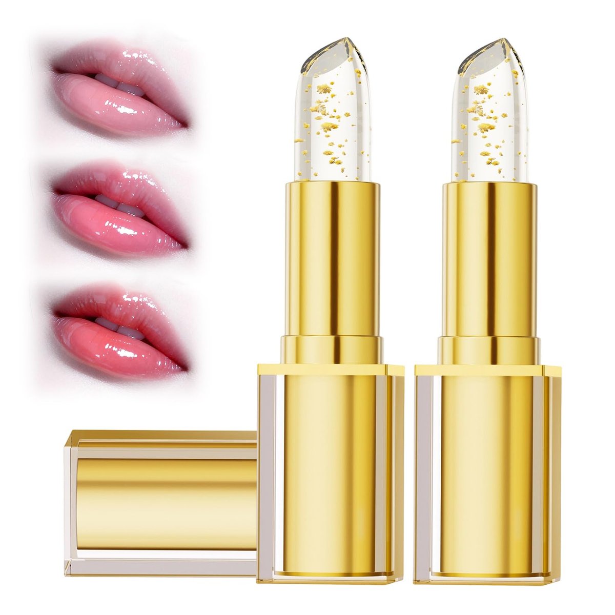 2PCS True Tone pH Adjusting Lipstick – Transferproof Clear Lip Gloss That Changes Color, Long Lasting Moisturizing Tinted Lip Balm, Non-Sticky Formula Avelisse