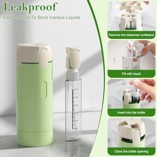 4-in-1 Refillable Travel Dispenser Set – Leak-Proof Portable Toiletry Bottles for Shampoo, Conditioner & More Avelisse