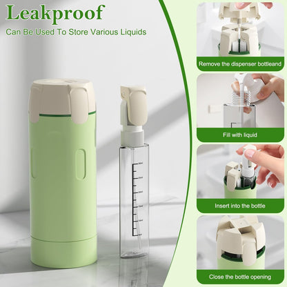 4-in-1 Refillable Travel Dispenser Set – Leak-Proof Portable Toiletry Bottles for Shampoo, Conditioner & More Avelisse