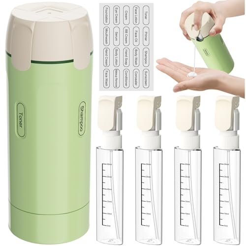 4-in-1 Refillable Travel Dispenser Set – Leak-Proof Portable Toiletry Bottles for Shampoo, Conditioner & More Avelisse