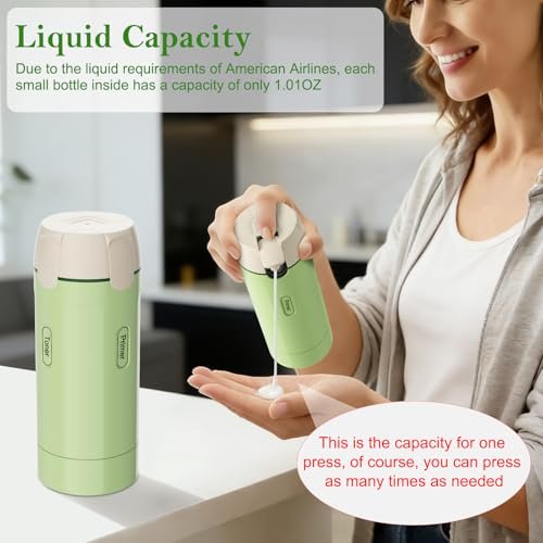 4-in-1 Refillable Travel Dispenser Set – Leak-Proof Portable Toiletry Bottles for Shampoo, Conditioner & More Avelisse