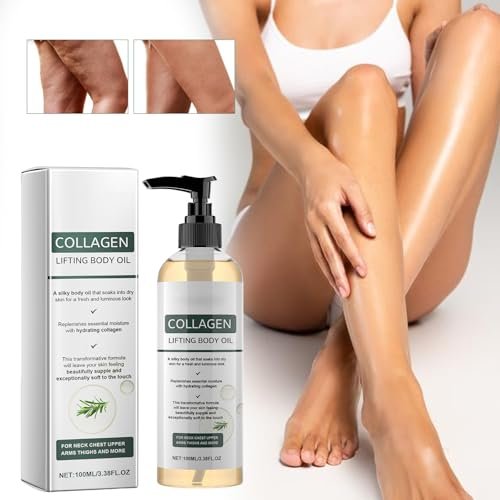 Collagen Lifting Body Oil – Advanced Hydrating Collagen Oil for Body & After Shower, Anti-Aging Moisturizing Body Oil for Women & Men, Softens Crepe Skin & Wrinkles, 3.8 Fl Oz Avelisse