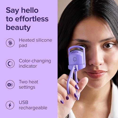 Plum Beauty Lash Lift Off Heated Eyelash Curler – USB-C Rechargeable Electric Lash Curler with 2 Temperature Settings – Long-Lasting, No-Pinch Lash Lift for Effortless, Wide-Awake Eyes - görsel 6