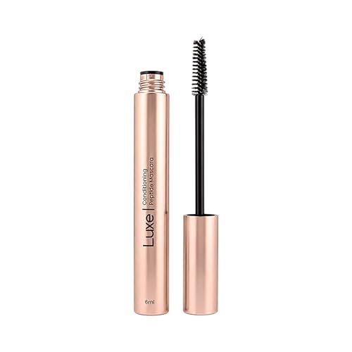Luxe Cosmetics Waterproof Conditioning Peptide Mascara – Buildable Volume & Length, Long-Lasting Smudge-Proof Black, Lash Extension Friendly Avelisse