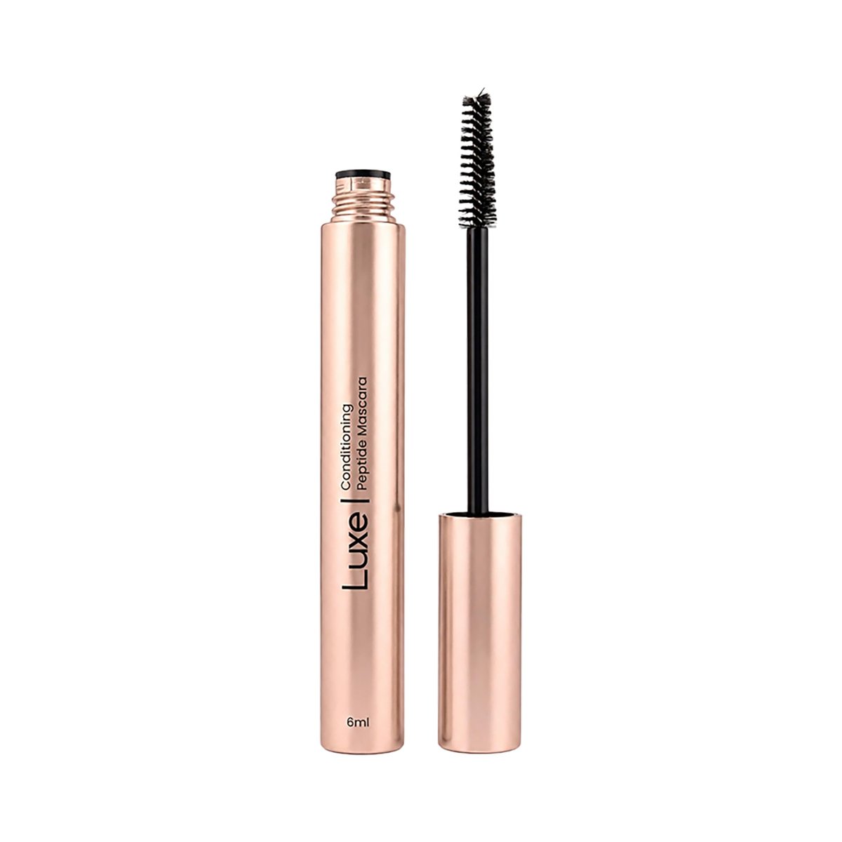 Luxe Cosmetics Waterproof Conditioning Peptide Mascara – Buildable Volume & Length, Long-Lasting Smudge-Proof Black, Lash Extension Friendly Avelisse