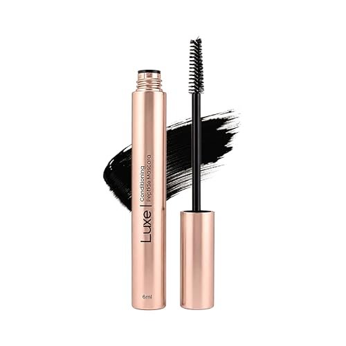 Luxe Cosmetics Waterproof Conditioning Peptide Mascara – Buildable Volume & Length, Long-Lasting Smudge-Proof Black, Lash Extension Friendly Avelisse