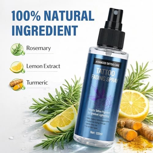 EXVITAMIN Tattoo Remover Spray - Safe & Effective Fading Spray for Old & Unwanted Tattoos, Natural Strength Formula, Supports Skin Recovery, for Men & Women, 4 Fl Oz Avelisse