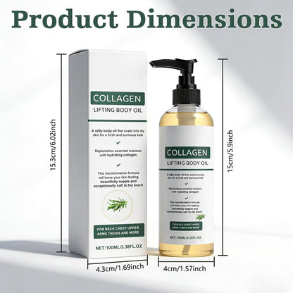 Hydrating Collagen Oil for Body & After Shower - 2 Pack, Collagen Lifting Body Oil, Lightweight Non-Greasy Moisturizer for Women & Men, 3.38 Fl Oz Each Avelisse