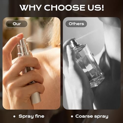 Gloxlite 3-Pack 10ml Travel Perfume Atomizers – Refillable Stainless Steel Spray Bottles for Men & Women Avelisse