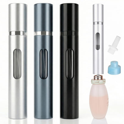 Gloxlite 3-Pack 10ml Travel Perfume Atomizers – Refillable Stainless Steel Spray Bottles for Men & Women Avelisse