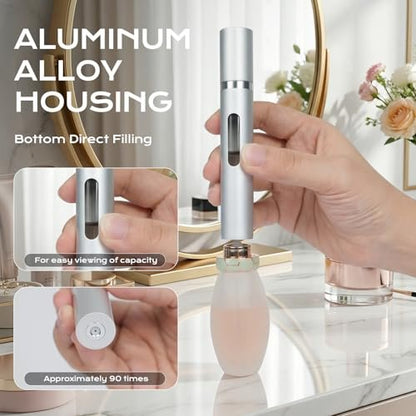 Gloxlite 3-Pack 10ml Travel Perfume Atomizers – Refillable Stainless Steel Spray Bottles for Men & Women Avelisse