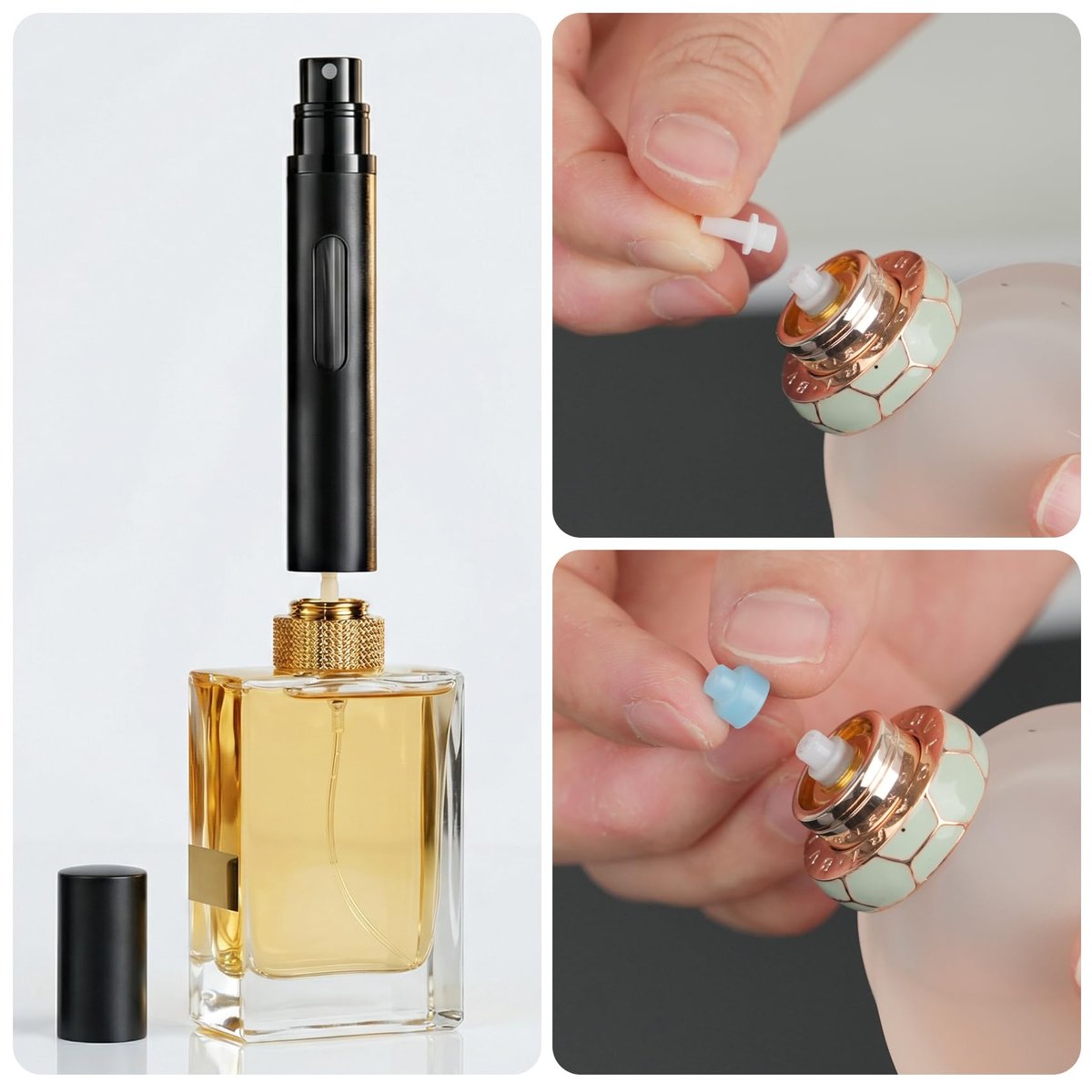 Gloxlite 3-Pack 10ml Travel Perfume Atomizers – Refillable Stainless Steel Spray Bottles for Men & Women Avelisse