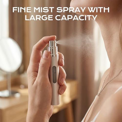Gloxlite 3-Pack 10ml Travel Perfume Atomizers – Refillable Stainless Steel Spray Bottles for Men & Women Avelisse