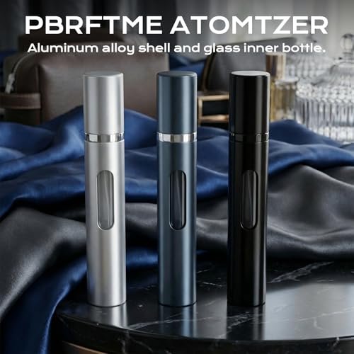 Gloxlite 3-Pack 10ml Travel Perfume Atomizers – Refillable Stainless Steel Spray Bottles for Men & Women Avelisse