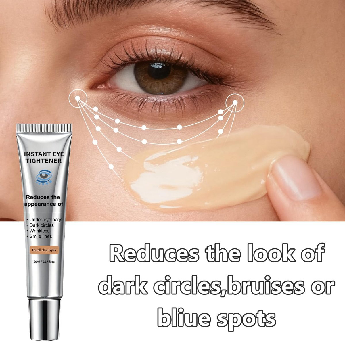 Instant Under Eye Lift Serum - Anti-Aging Formula for Under Bags and Wrinkles, Temporary Eye Tightener Cream Firming Primer Avelisse