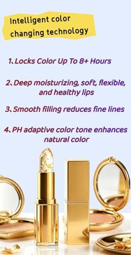 ZUZUBOON True Tone pH Adjusting Lipstick – Clear Lipstick That Changes Color, Long Lasting 24 Hour Moisturizing Lip Color for Women (Gold, 0.12 Fl Oz) - görsel 13