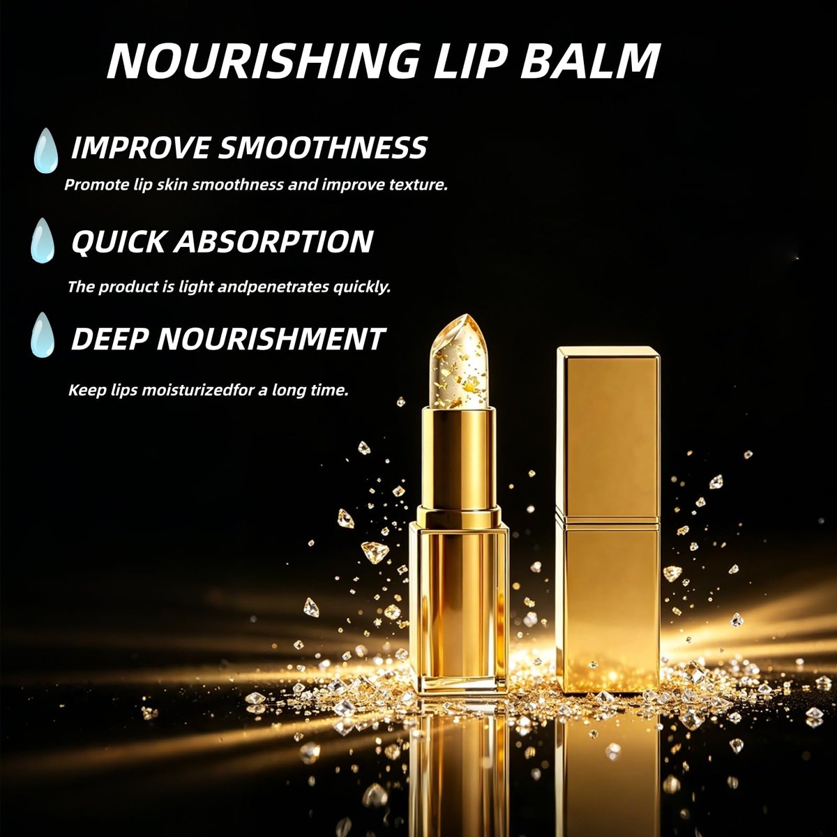 ZUZUBOON True Tone pH Adjusting Lipstick – Clear Lipstick That Changes Color, Long Lasting 24 Hour Moisturizing Lip Color for Women (Gold, 0.12 Fl Oz) - görsel 4