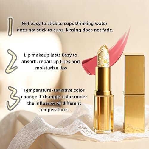 ZUZUBOON True Tone pH Adjusting Lipstick – Clear Lipstick That Changes Color, Long Lasting 24 Hour Moisturizing Lip Color for Women (Gold, 0.12 Fl Oz) - görsel 7