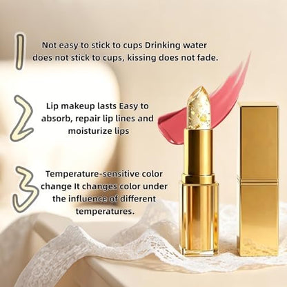 ZUZUBOON True Tone pH Adjusting Lipstick – Clear Lipstick That Changes Color, Long Lasting 24 Hour Moisturizing Lip Color for Women (Gold, 0.12 Fl Oz)