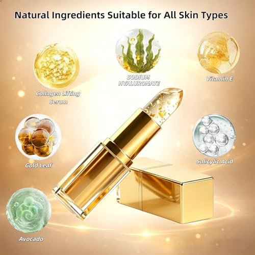 ZUZUBOON True Tone pH Adjusting Lipstick – Clear Lipstick That Changes Color, Long Lasting 24 Hour Moisturizing Lip Color for Women (Gold, 0.12 Fl Oz) - görsel 5
