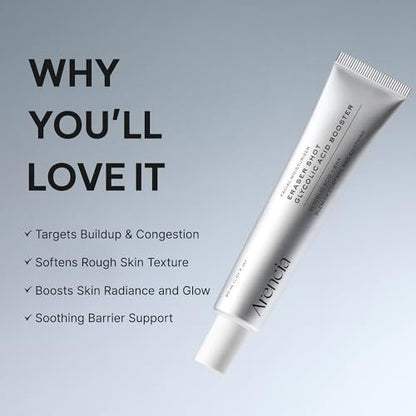 Arencia Eraser Shot Serum Glycolic Acid Booster with AHA BHA – Exfoliating Face Serum for Acne-Prone Skin, Pore Care & Texture Refining, Lightweight Daily Skincare, 30 mL / 1.01 fl. oz. Avelisse
