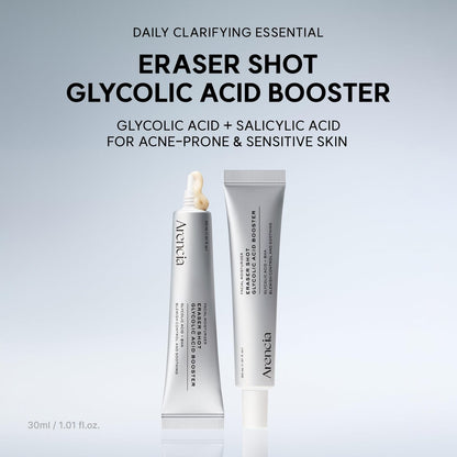 Arencia Eraser Shot Serum Glycolic Acid Booster with AHA BHA – Exfoliating Face Serum for Acne-Prone Skin, Pore Care & Texture Refining, Lightweight Daily Skincare, 30 mL / 1.01 fl. oz. Avelisse