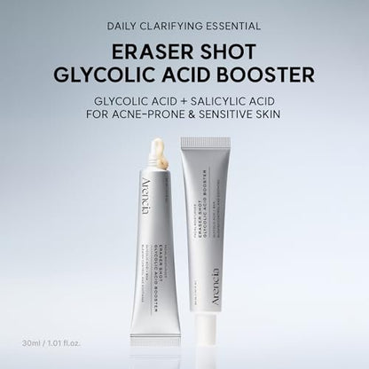 Arencia Eraser Shot Serum Glycolic Acid Booster with AHA BHA – Exfoliating Face Serum for Acne-Prone Skin, Pore Care & Texture Refining, Lightweight Daily Skincare, 30 mL / 1.01 fl. oz. Avelisse