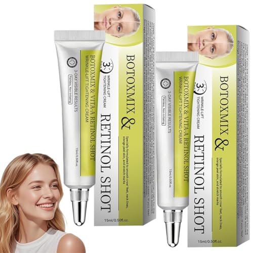 HALLYONA 2-Pack Botoxmix & Vita-A Retinol Shot Wrinkle-Lift Tightening Cream – 2026 Golden Peptide Lifting Cream for Pore Minimizing & Natural Collagen Boost Avelisse