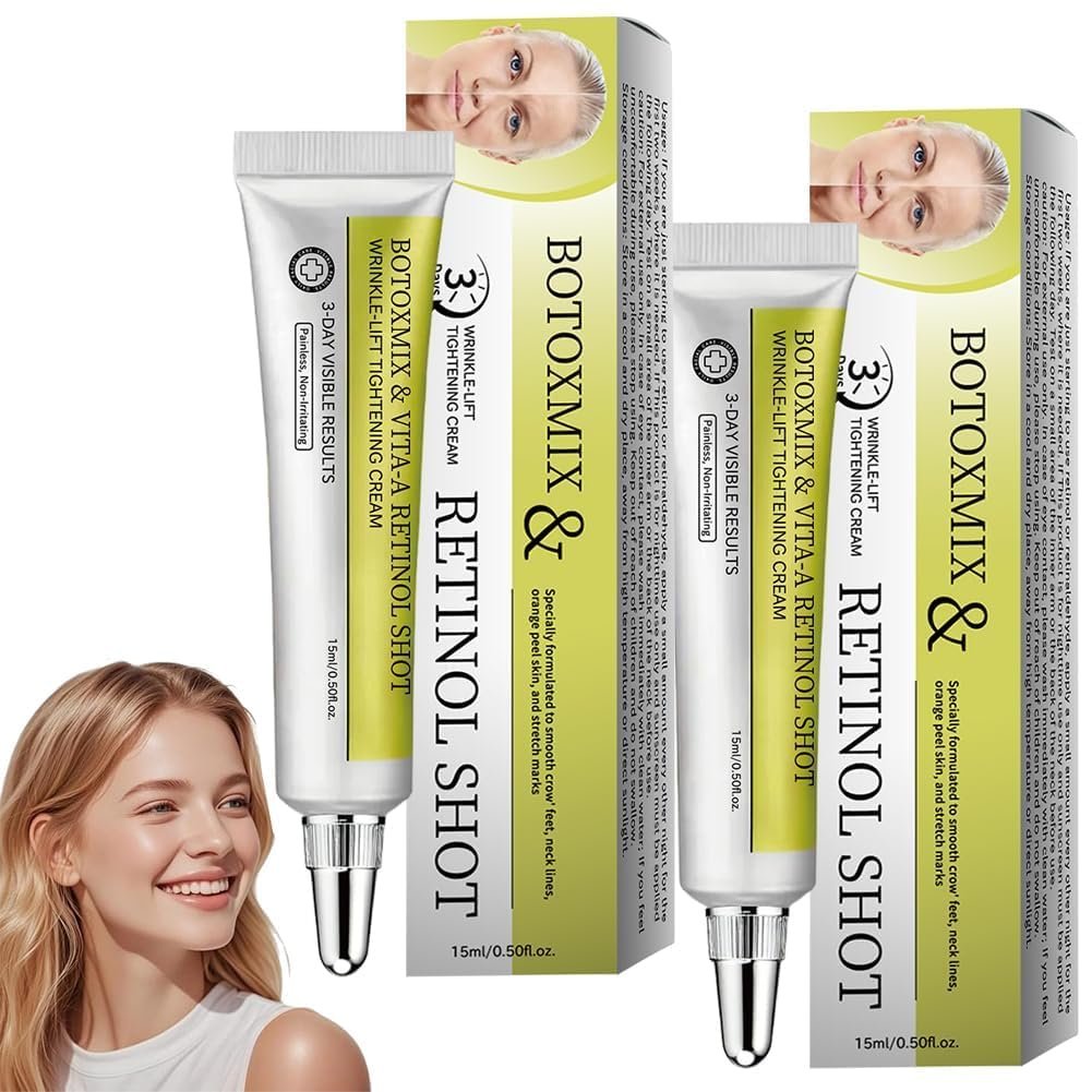 HALLYONA 2-Pack Botoxmix & Vita-A Retinol Shot Wrinkle-Lift Tightening Cream – 2026 Golden Peptide Lifting Cream for Pore Minimizing & Natural Collagen Boost Avelisse