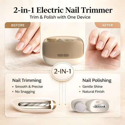Colefoy Electric Nail Clippers for Seniors - 2026 Smart 2-in-1 Toe Nail Clipper with Polishing, USB, LED Light, Safety First, Mini Folding Keychain (Butter Yellow) Avelisse