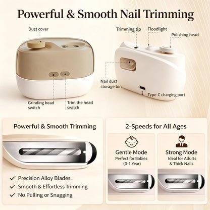 Colefoy Electric Nail Clippers for Seniors - 2026 Smart 2-in-1 Toe Nail Clipper with Polishing, USB, LED Light, Safety First, Mini Folding Keychain (Butter Yellow) Avelisse