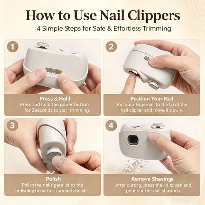 Colefoy Electric Nail Clippers for Seniors - 2026 Smart 2-in-1 Toe Nail Clipper with Polishing, USB, LED Light, Safety First, Mini Folding Keychain (Butter Yellow) Avelisse