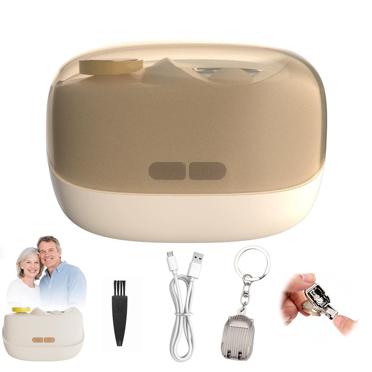 Colefoy Electric Nail Clippers for Seniors - 2026 Smart 2-in-1 Toe Nail Clipper with Polishing, USB, LED Light, Safety First, Mini Folding Keychain (Butter Yellow) Avelisse