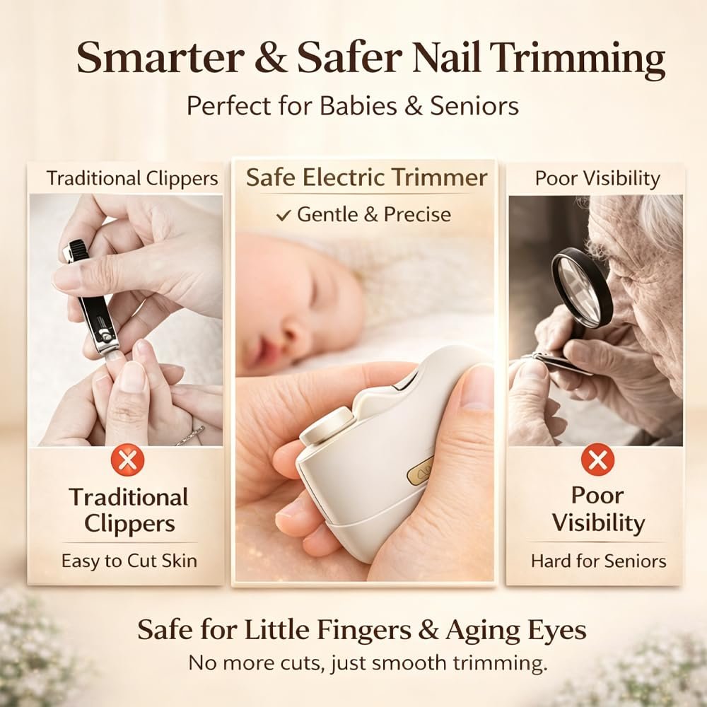 Colefoy Electric Nail Clippers for Seniors - 2026 Smart 2-in-1 Toe Nail Clipper with Polishing, USB, LED Light, Safety First, Mini Folding Keychain (Butter Yellow) Avelisse