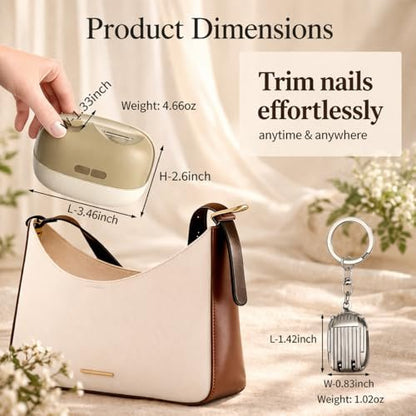 Colefoy Electric Nail Clippers for Seniors - 2026 Smart 2-in-1 Toe Nail Clipper with Polishing, USB, LED Light, Safety First, Mini Folding Keychain (Butter Yellow) Avelisse
