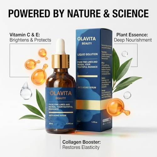 Original OLAVITA Facial Serum - Vitamin C & E Anti Aging Serum for Smoother Skin, Promotes Collagen Production (2 Fl Oz, Pack of 1) Avelisse